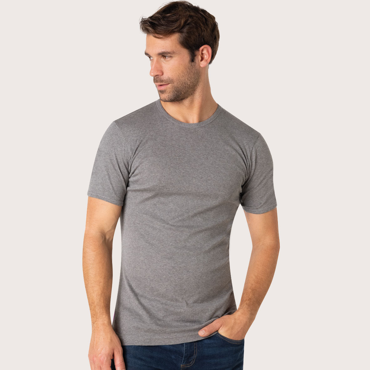 Tee-shirt col rond homme Pur coton Premium Eminence