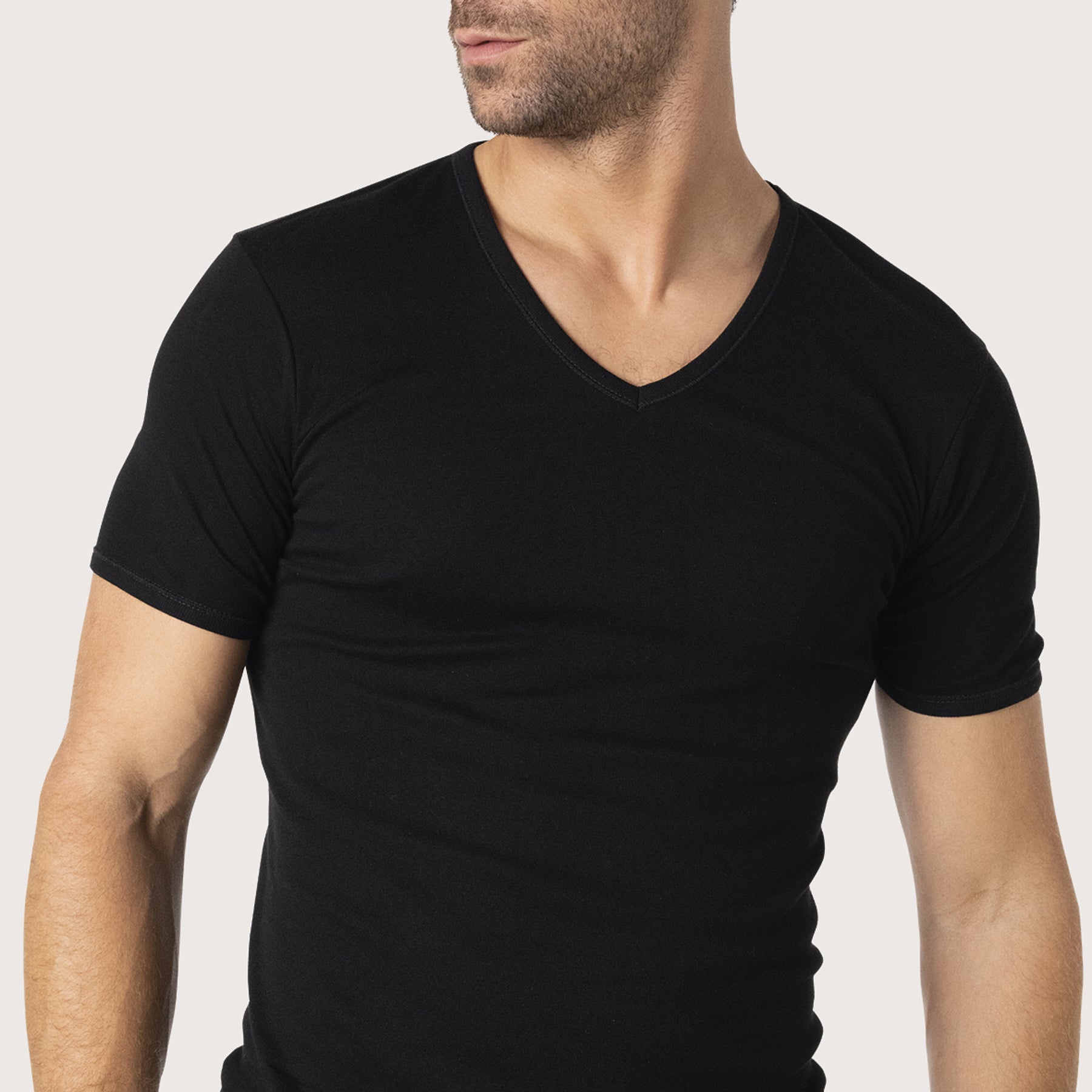 Tee-shirt col V Pur coton Premium Eminence