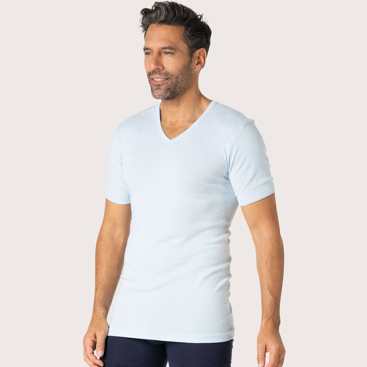 Tee-shirt col V Pur coton Premium Eminence