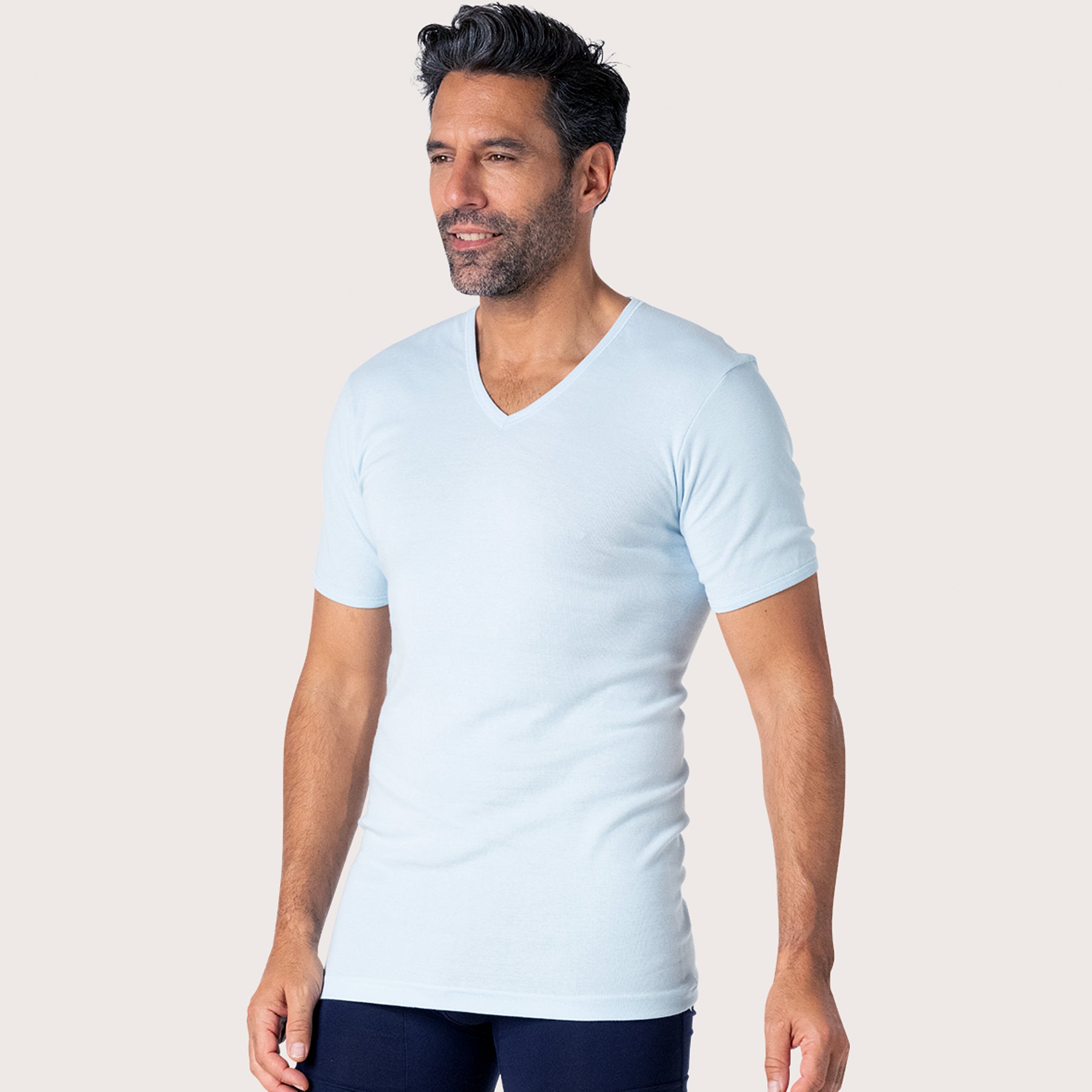 Tee-shirt col V Pur coton Premium Eminence