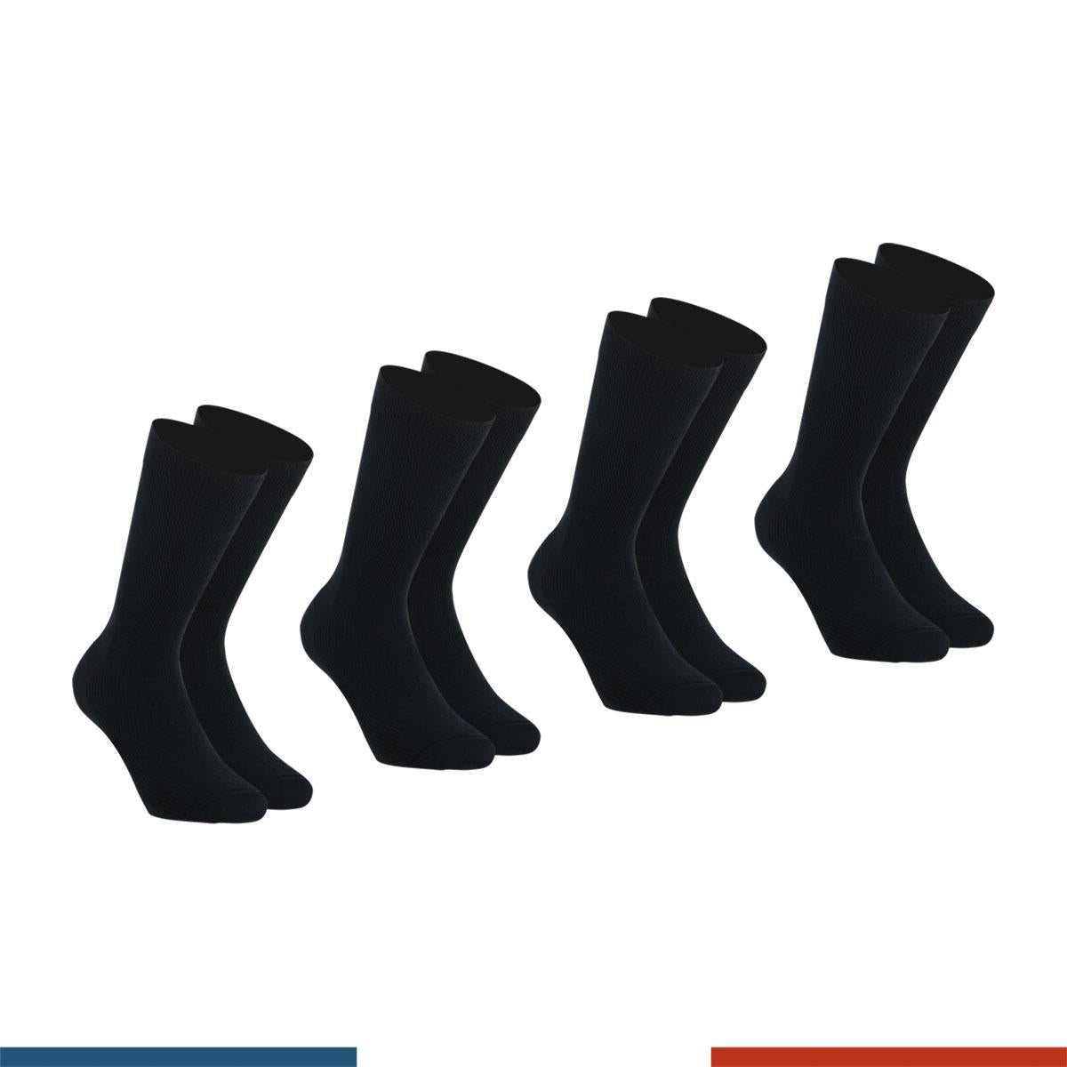 Lot de 4 paires de chaussettes mi-hautes Coton Peigné homme Fait en France Eminence